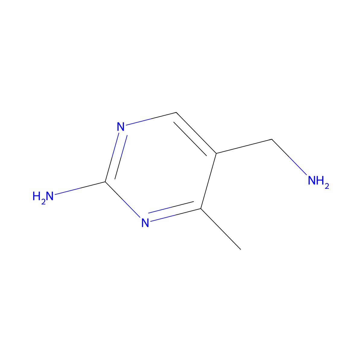 5-(Aminomethyl)-4-methylpyrimidin-2-amine molecular structure, CAS 19594-45-7