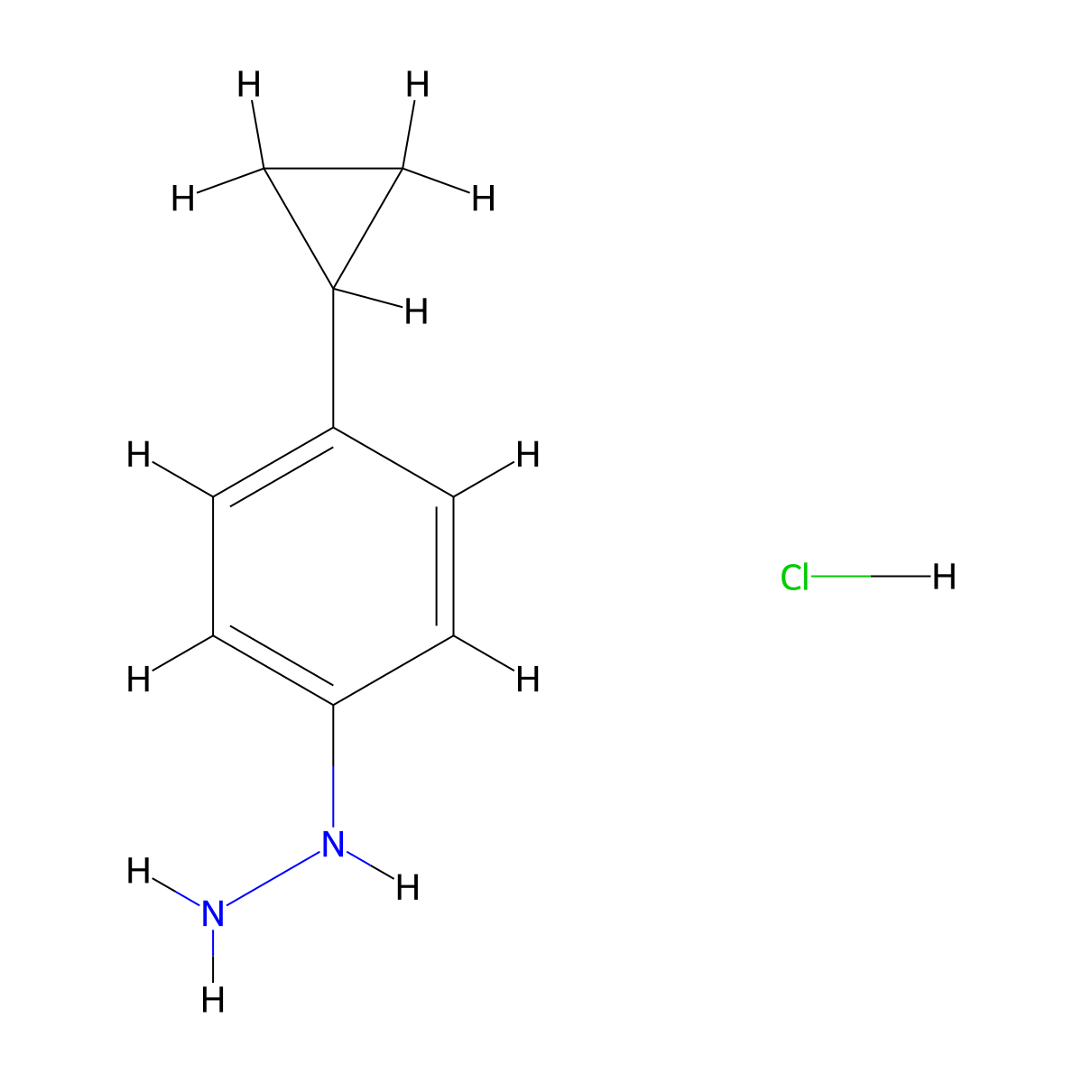 (4-Cyclopropylphenyl)hydrazine hydrochloride molecular structure, CAS 1959556-17-2