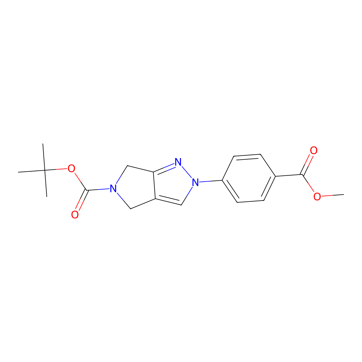 tert-Butyl 2-(4-(methoxycarbonyl)phenyl)-2,6-dihydropyrrolo[3,4-c]pyraZole-5(4H)-carboxylate molecular structure, CAS 1959556-60-5