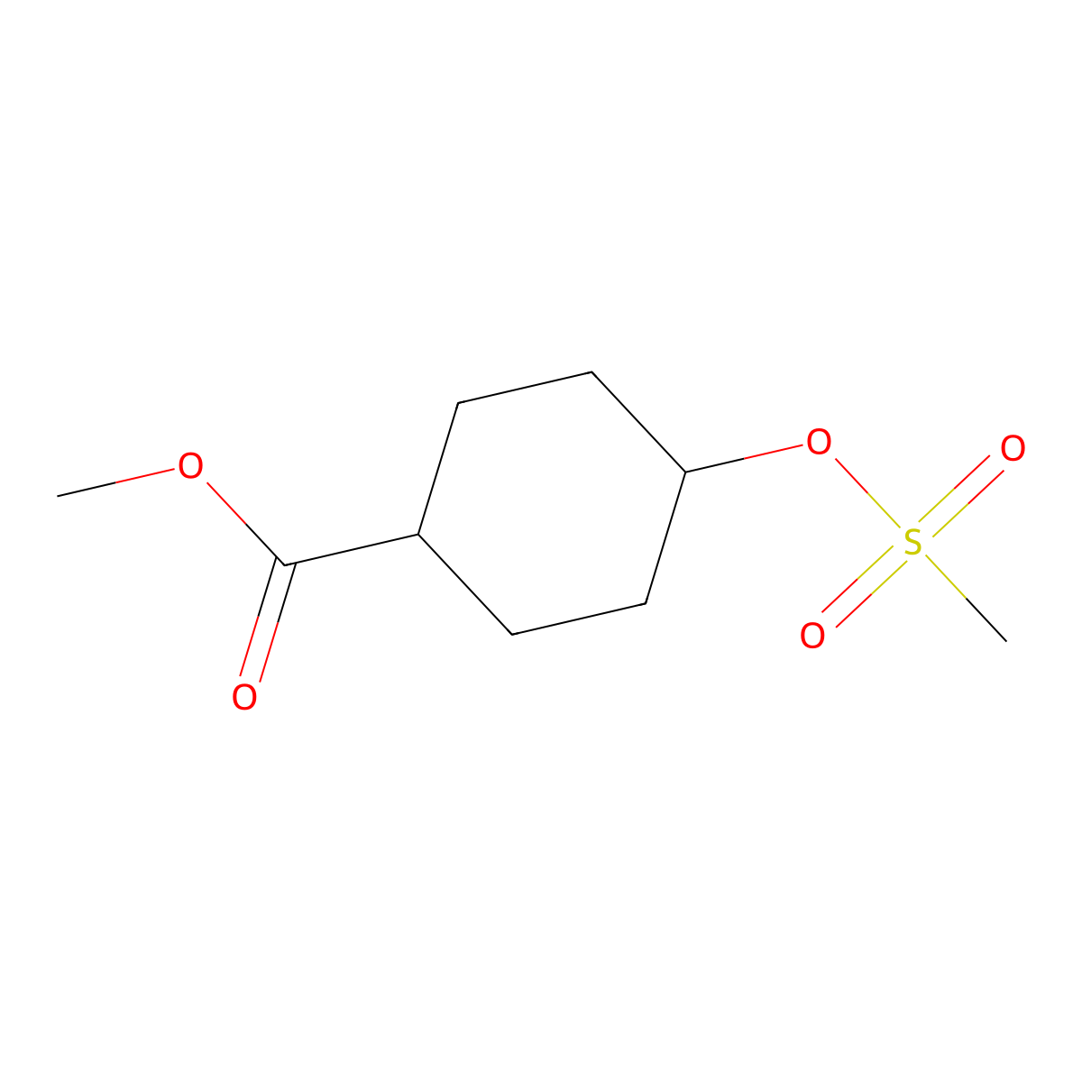 Methyl cis-4-methylsulfonyloxycyclohexanecarboxylate molecular structure, CAS 1959557-93-7