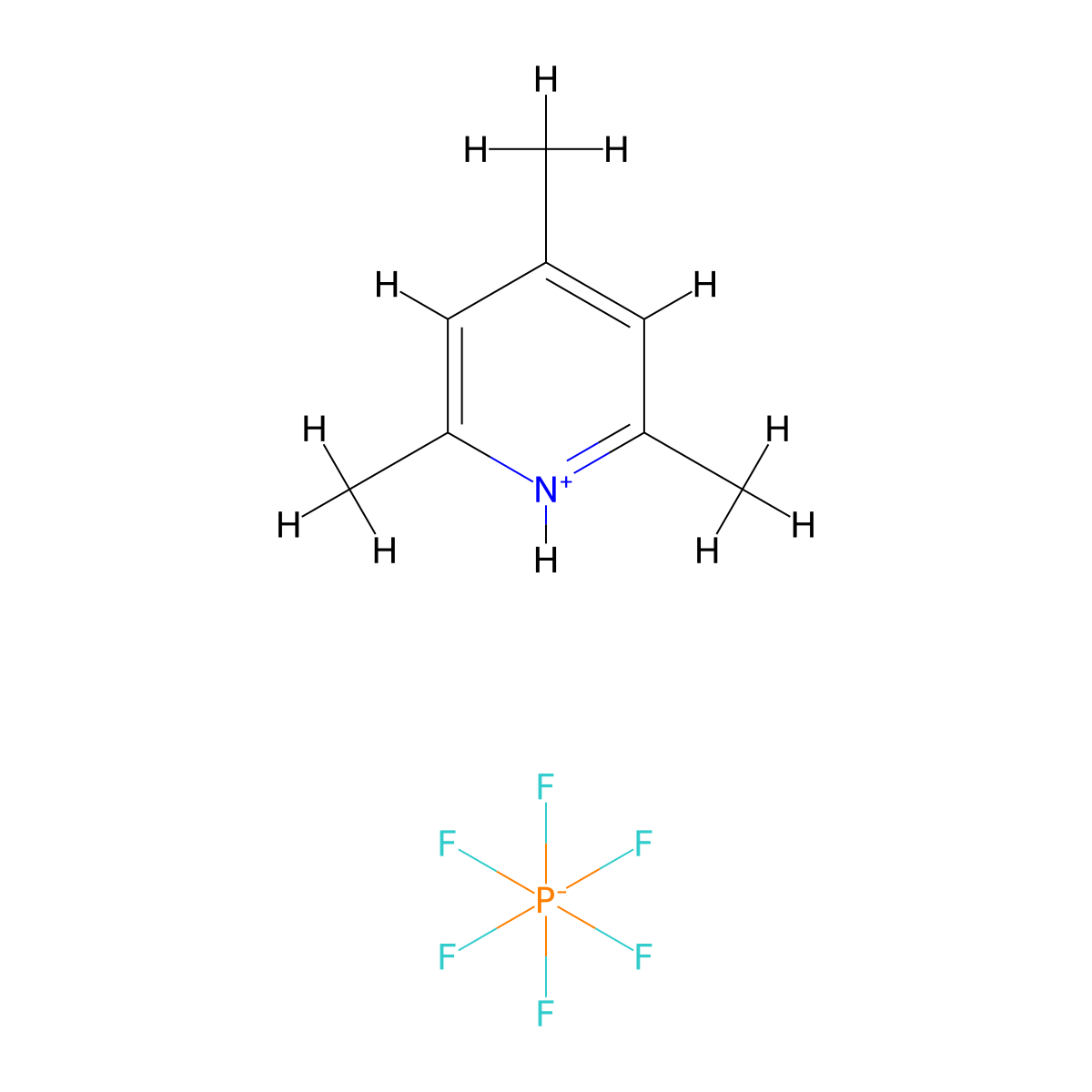 2,4,6-Trimethylpyridin-1-ium hexafluorophosphate(V) molecular structure, CAS 1959576-34-1
