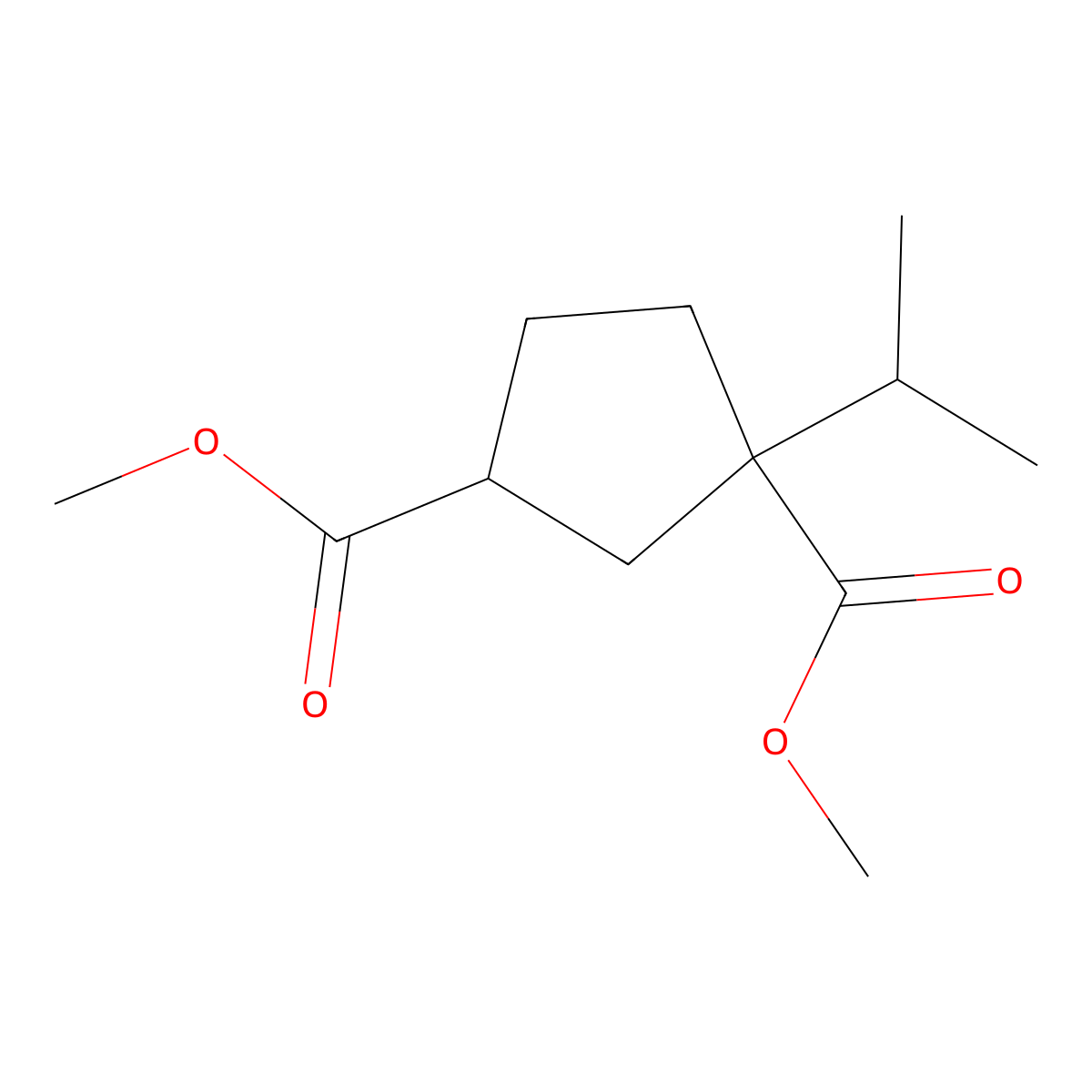 Dimethyl 1-isopropylcyclopentane-1,3-dicarboxylate molecular structure, CAS 1959577-13-9