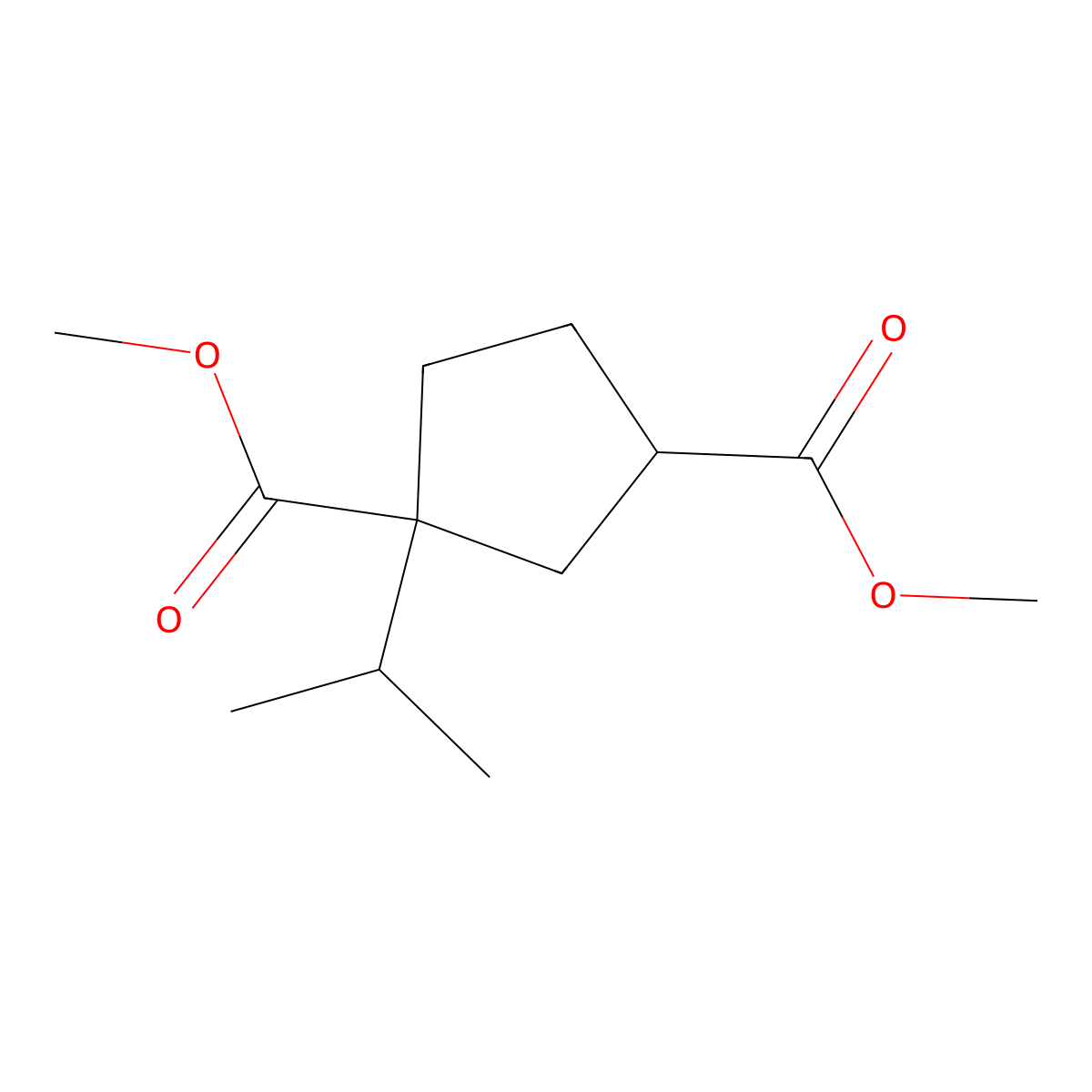 Dimethyl 1-isopropylcyclopentane-1,3-dicarboxylate molecular structure, CAS 1959577-13-9