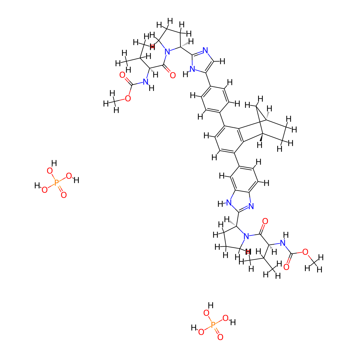Yimitasvir phosphate molecular structure, CAS 1959593-63-5