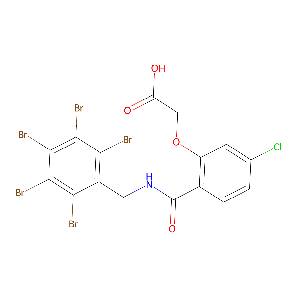 {5-Chloro-2-[(Pentabromobenzyl)carbamoyl]phenoxy}acetic Acid molecular structure, CAS 1959605-73-2