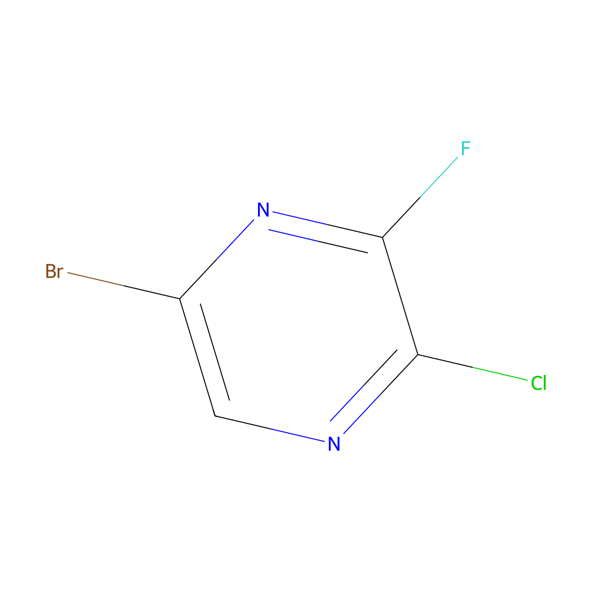 5-Bromo-2-chloro-3-fluoro-pyrazine molecular structure, CAS 1959608-05-9