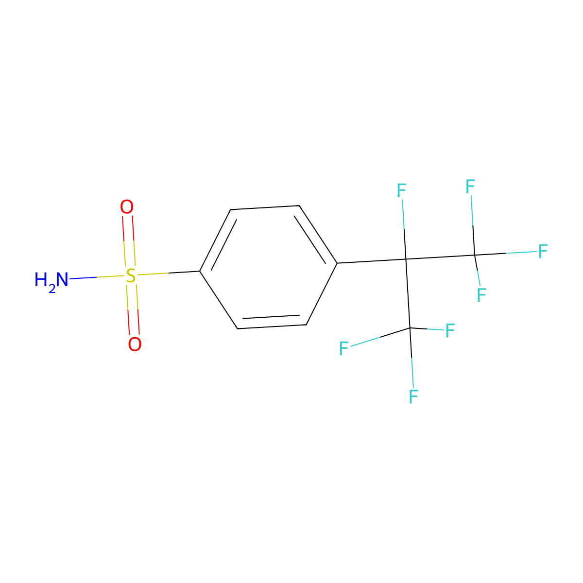 4-(1,1,1,2,3,3,3-Heptafluoropropan-2-yl)benzene-1-sulfonamide molecular structure, CAS 1959608-06-0