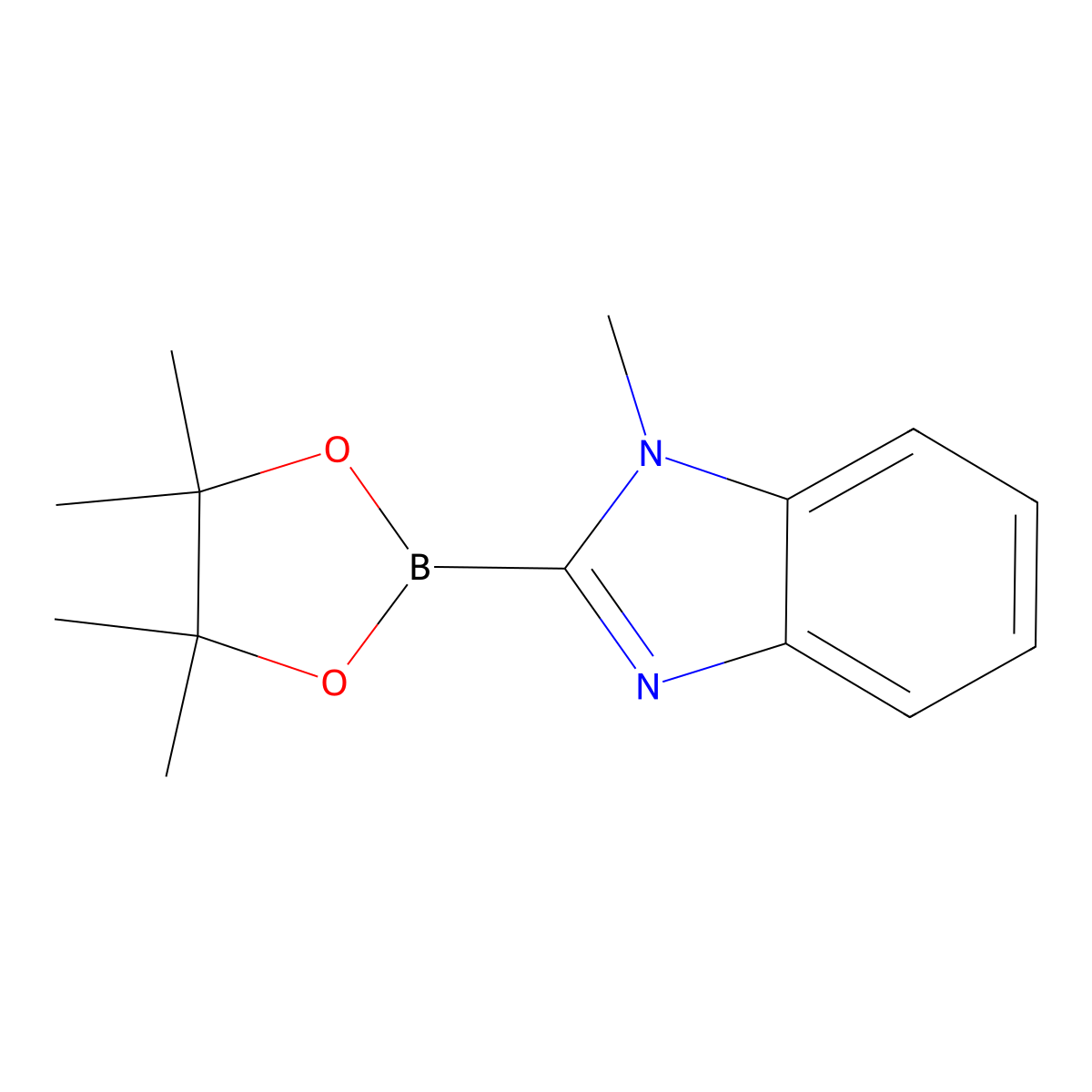 1-methyl-2-(tetramethyl-1,3,2-dioxaborolan-2-yl)-1H-1,3-benzodiazole molecular structure, CAS 1959608-25-3
