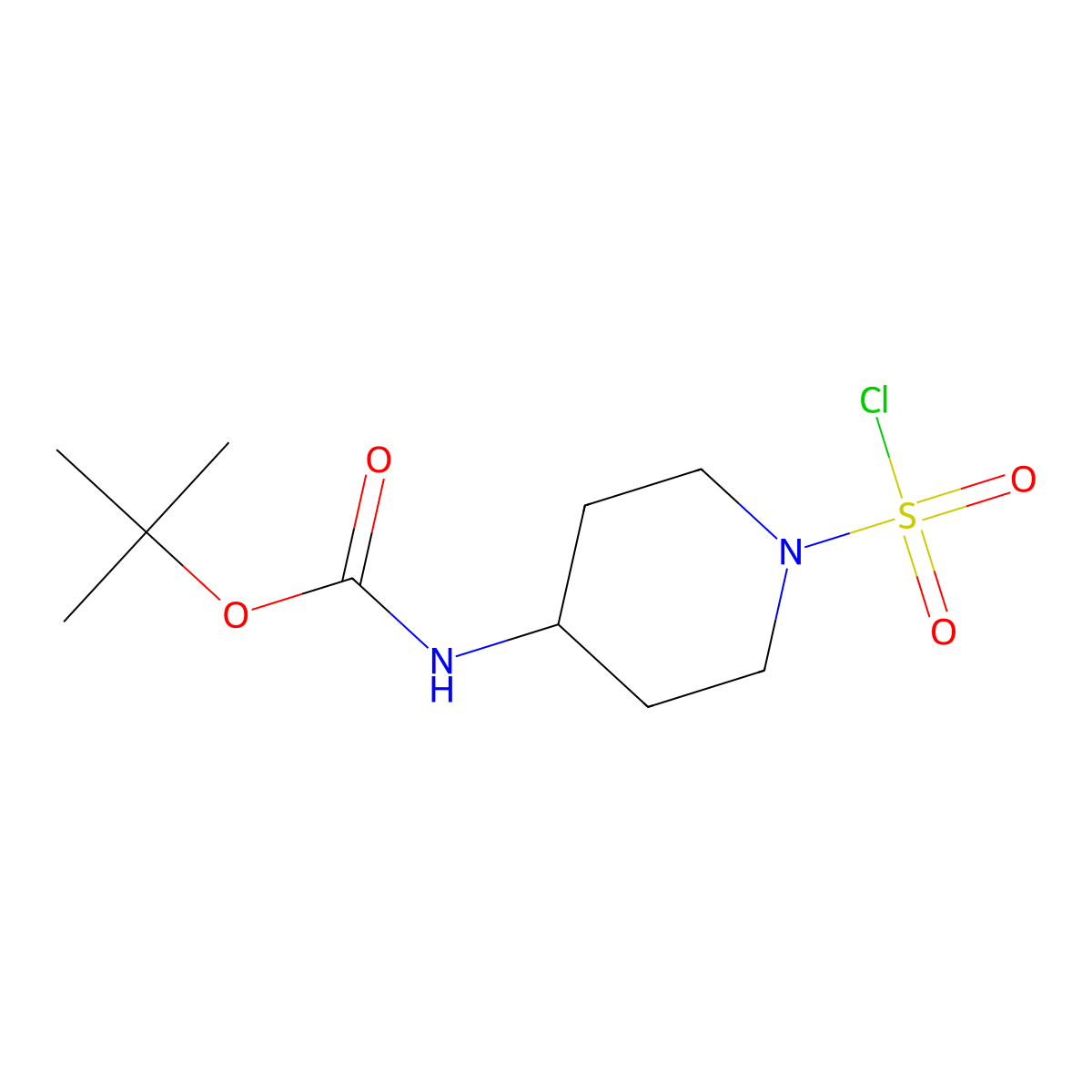 tert-butylN-[1-(chlorosulfonyl)piperidin-4-yl]carbamate molecular structure, CAS 1959618-01-9
