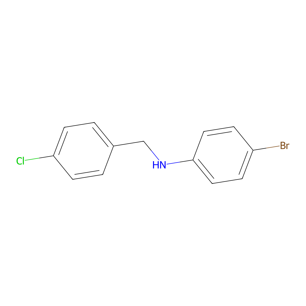 4-bromo-N-[(4-chlorophenyl)methyl]aniline molecular structure, CAS 195968-98-0