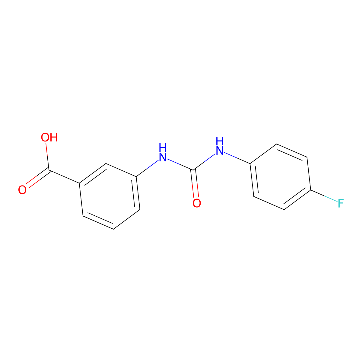 3-(3-(4-Fluorophenyl)ureido)benzoic acid molecular structure, CAS 195987-00-9