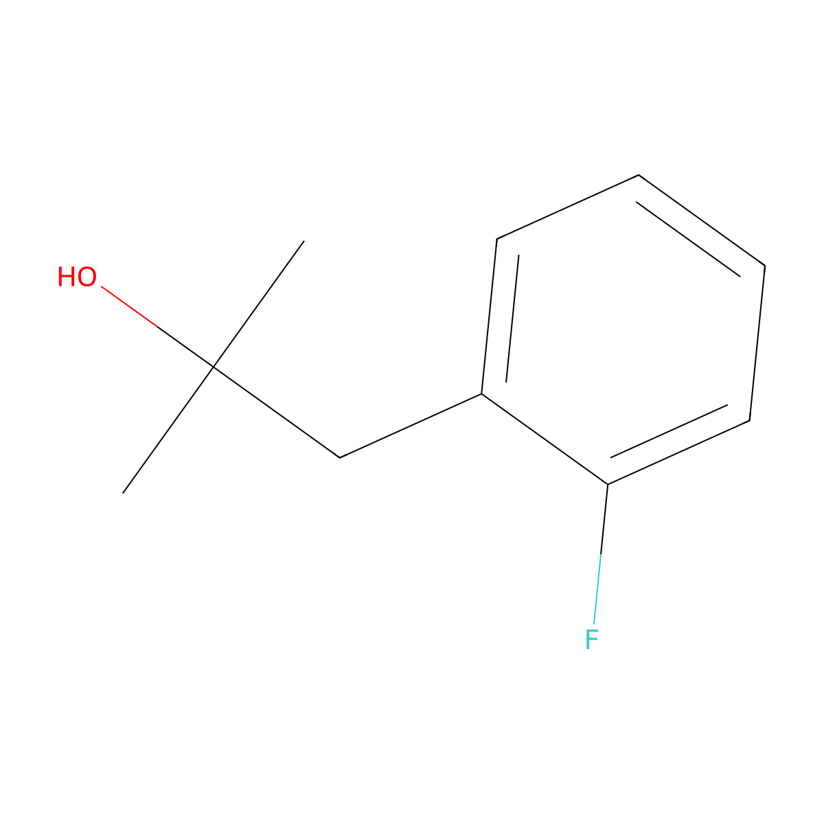 1-(2-Fluorophenyl)-2-methylpropan-2-ol molecular structure, CAS 1960-55-0