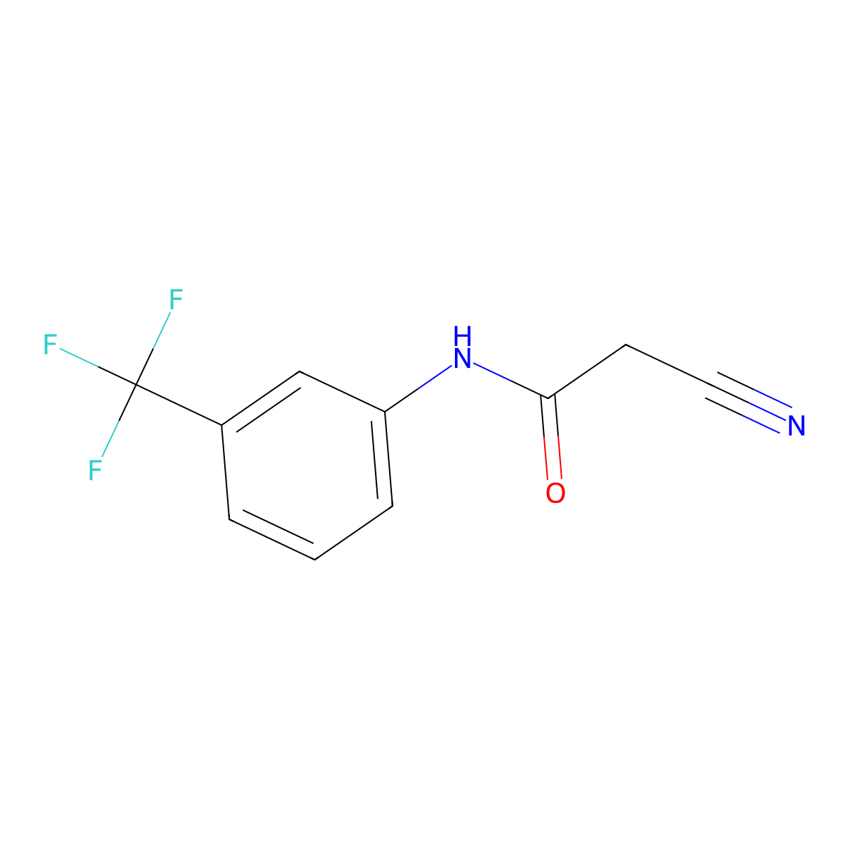 2-cyano-N-(3-(trifluoromethyl)phenyl)acetamide molecular structure, CAS 1960-77-6