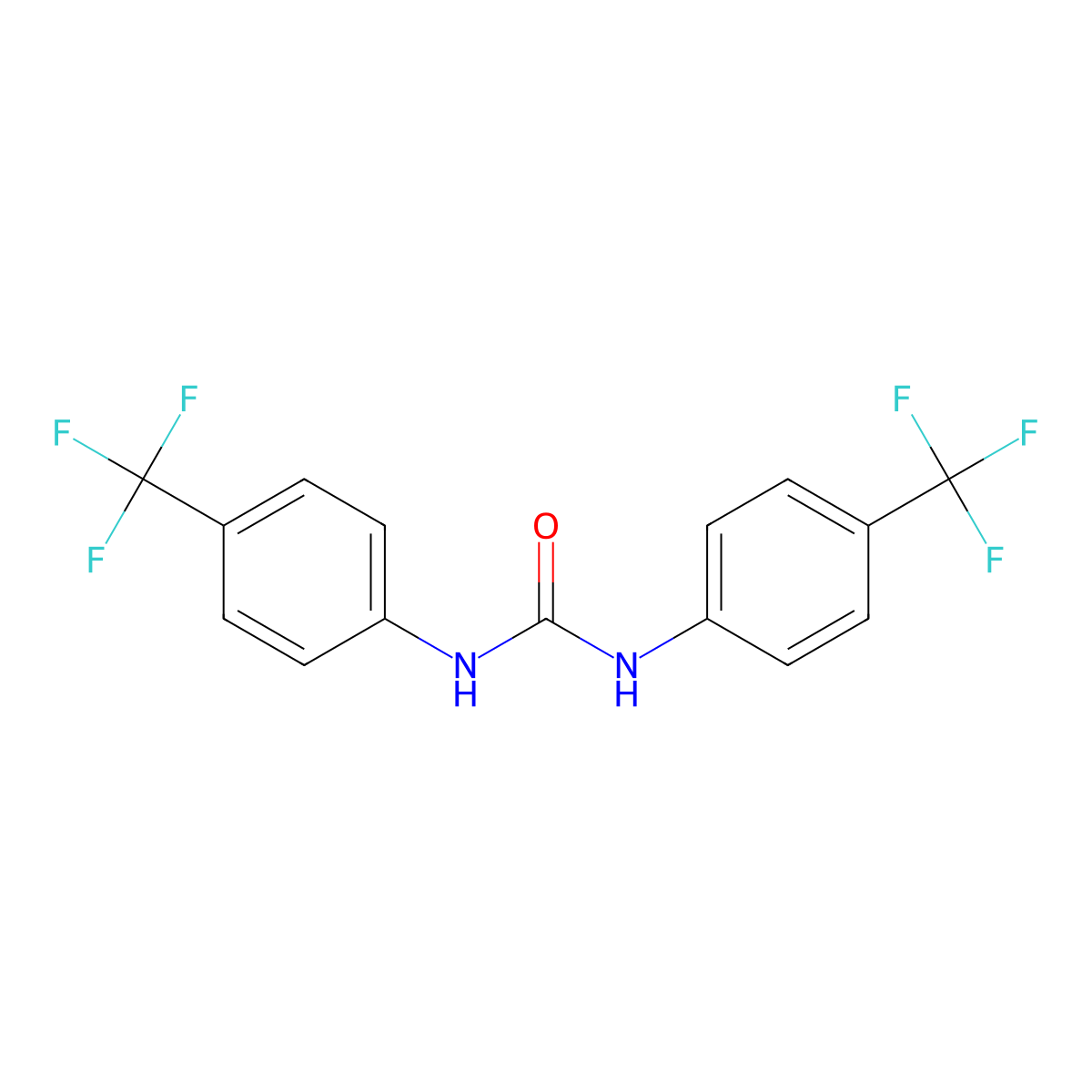 1,3-Bis[4-(trifluoromethyl)phenyl]urea molecular structure, CAS 1960-88-9