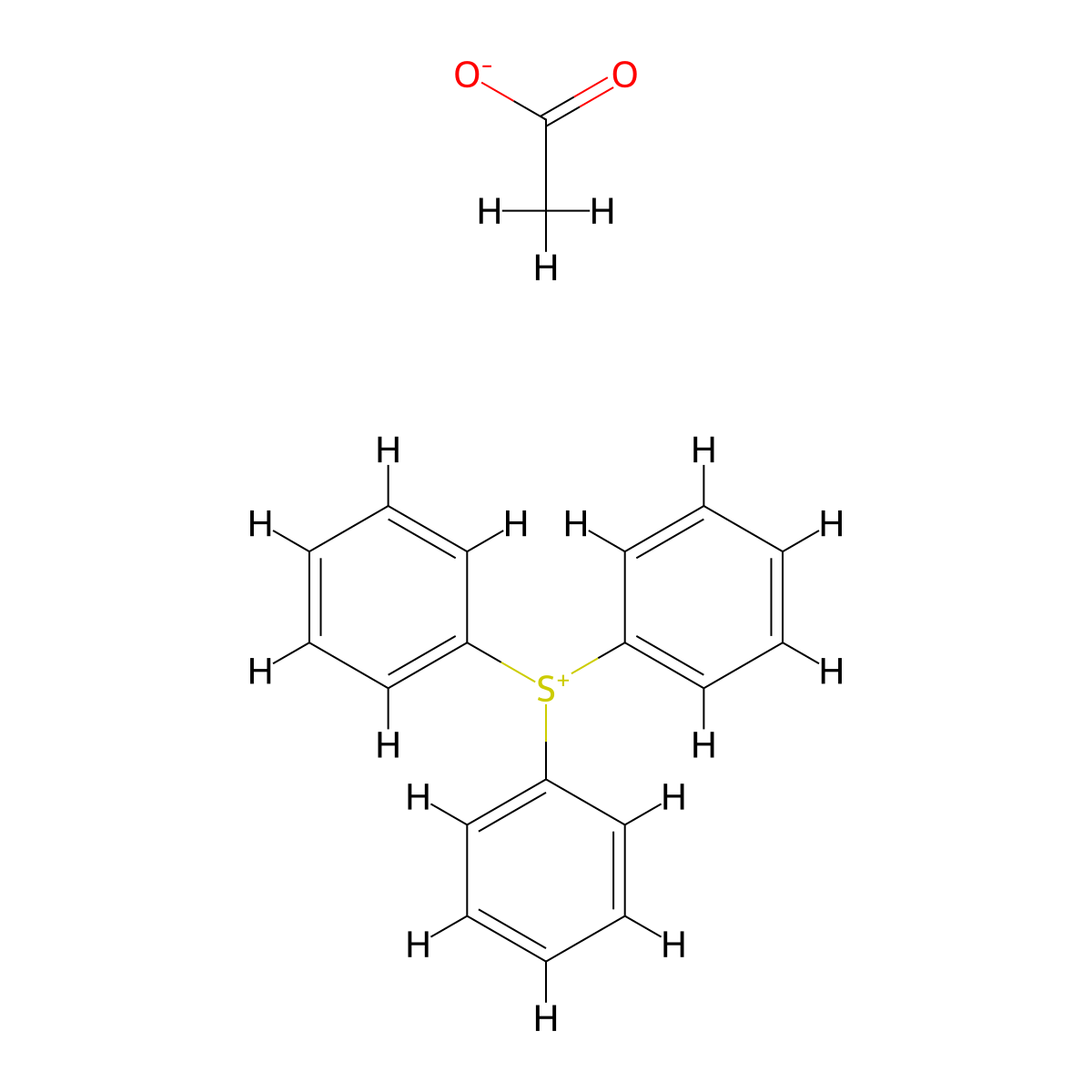 Sulfonium, triphenyl-, acetate molecular structure, CAS 19600-49-8