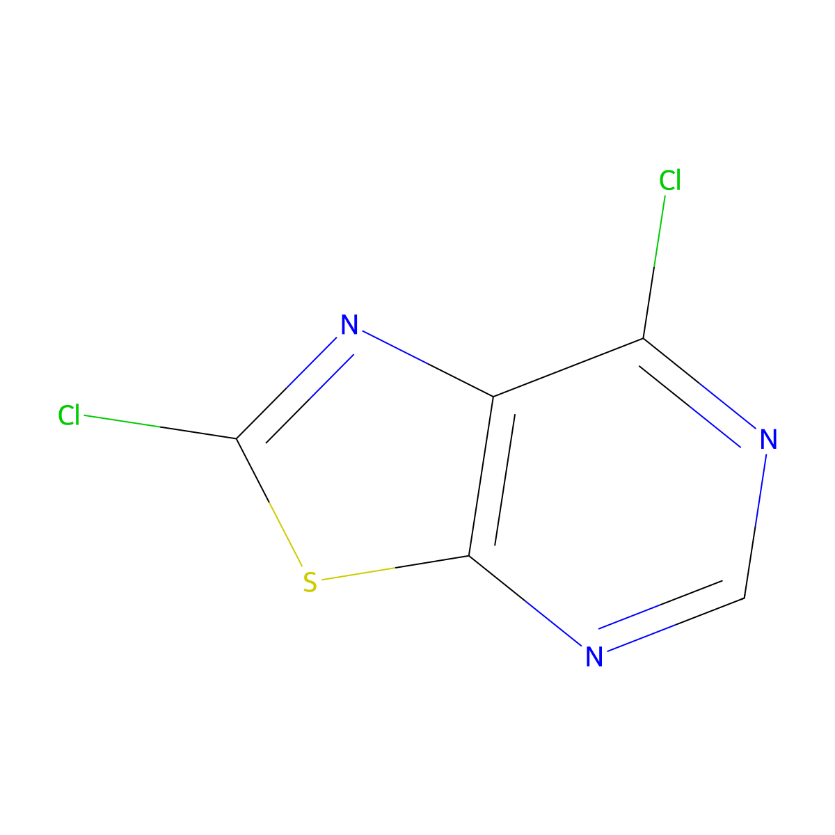 2,7-Dichloro-(1,3)thiazolo(5,4-d)pyrimidine molecular structure, CAS 19602-61-0