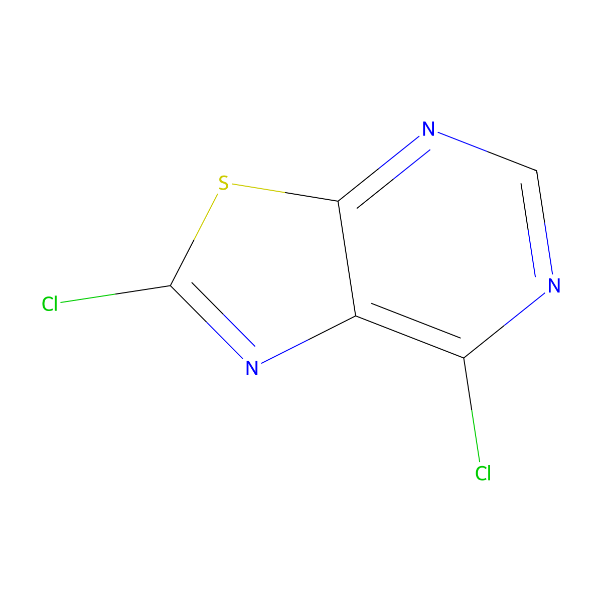 2,7-Dichloro-(1,3)thiazolo(5,4-d)pyrimidine molecular structure, CAS 19602-61-0