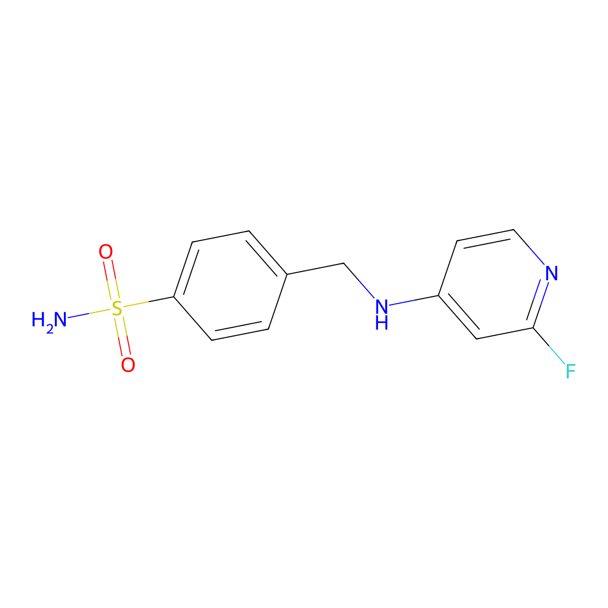 4-{[(2-Fluoropyridin-4-yl)amino]methyl}benzene-1-sulfonamide molecular structure, CAS 1960357-85-0