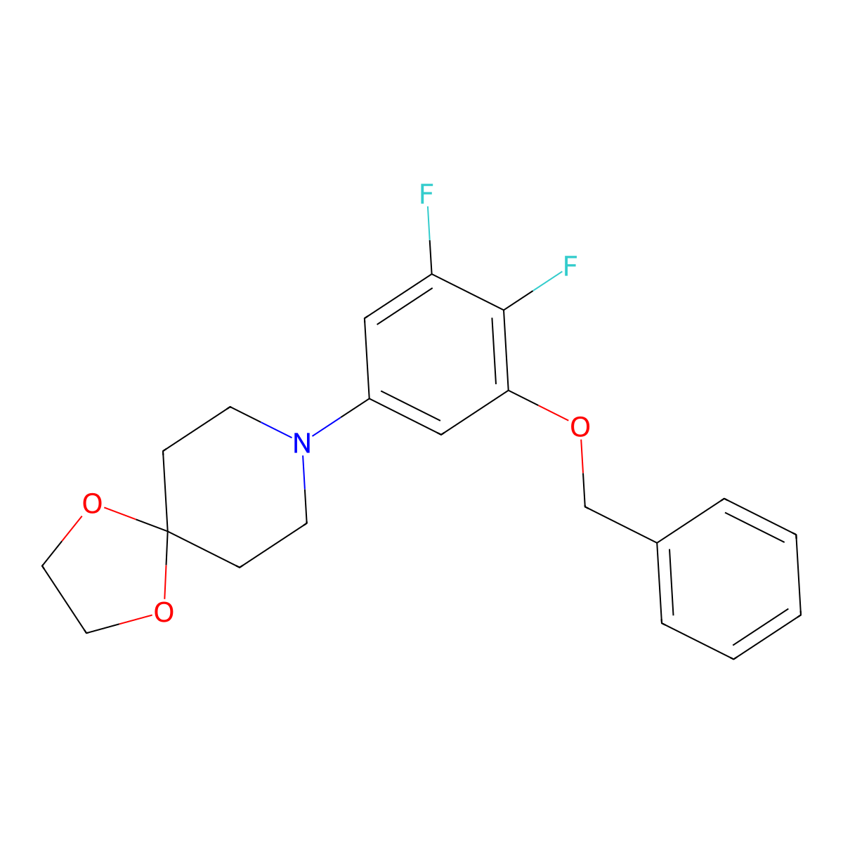 8-(3-(Benzyloxy)-4,5-difluorophenyl)-1,4-dioxa-8-azaspiro[4.5]decane molecular structure, CAS 1960390-86-6