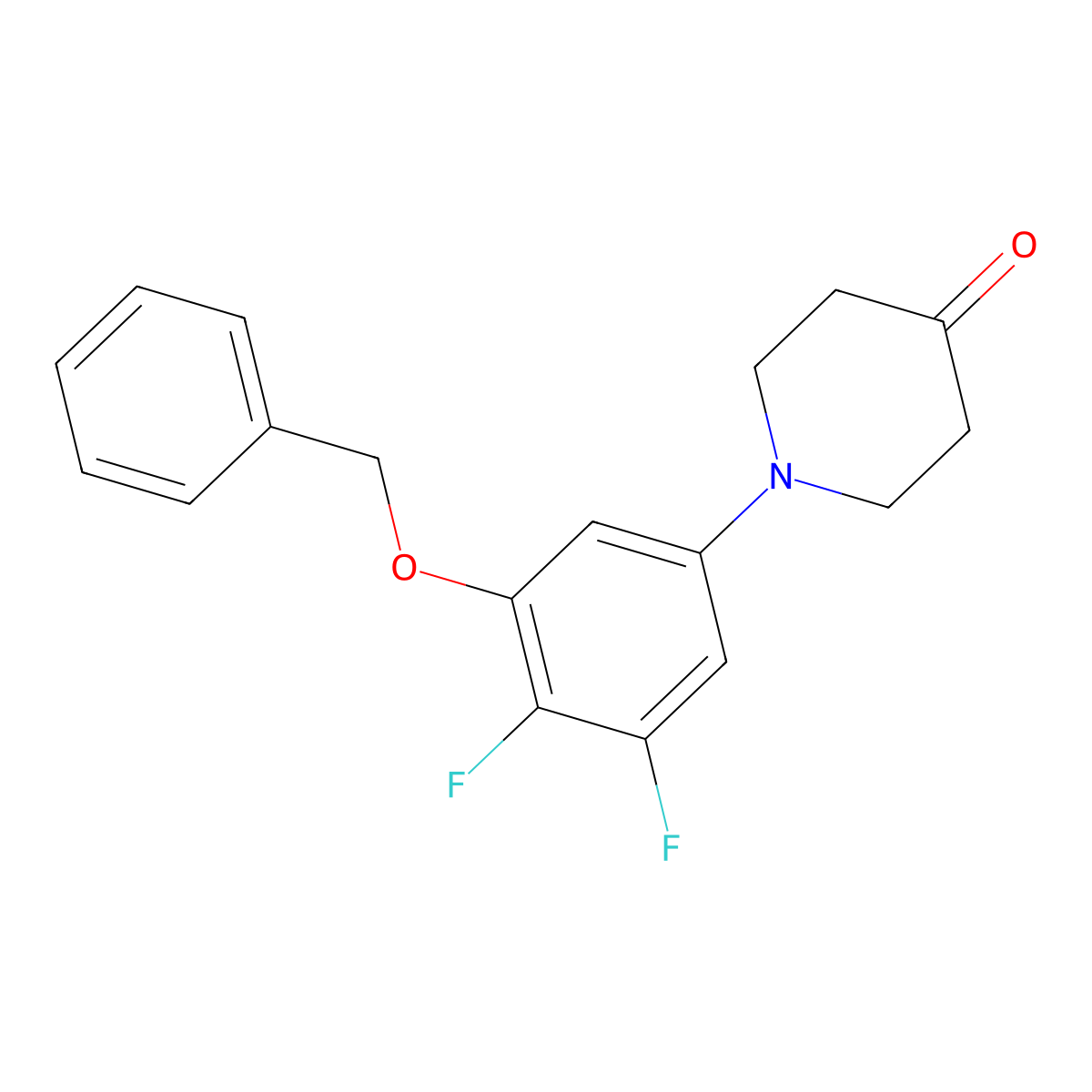 1-(3-(Benzyloxy)-4,5-difluorophenyl)piperidin-4-one molecular structure, CAS 1960390-87-7