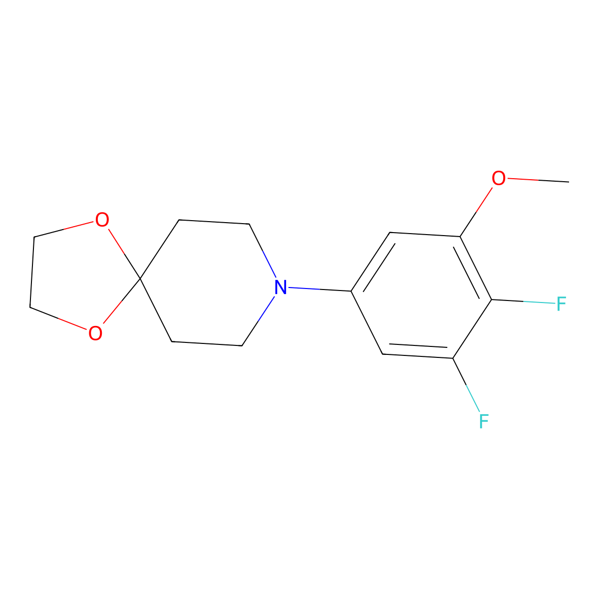 8-(3,4-Difluoro-5-methoxyphenyl)-1,4-dioxa-8-azaspiro[4.5]decane molecular structure, CAS 1960390-92-4