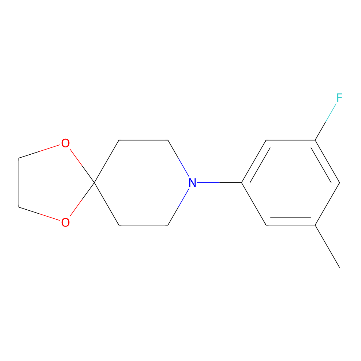 8-(3-Fluoro-5-methylphenyl)-1,4-dioxa-8-azaspiro[4.5]decane molecular structure, CAS 1960391-03-0