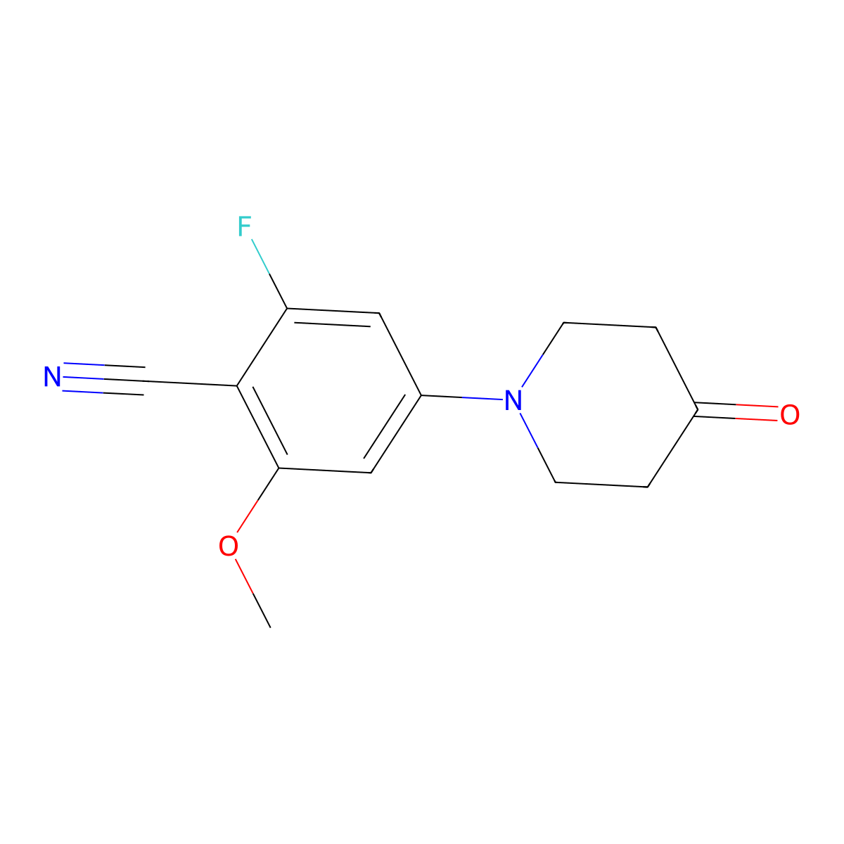 2-Fluoro-6-methoxy-4-(4-oxopiperidin-1-YL)benzonitrile molecular structure, CAS 1960391-59-6