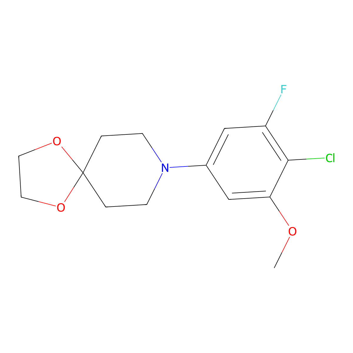 8-(4-Chloro-3-fluoro-5-methoxyphenyl)-1,4-dioxa-8-azaspiro[4.5]decane molecular structure, CAS 1960391-60-9