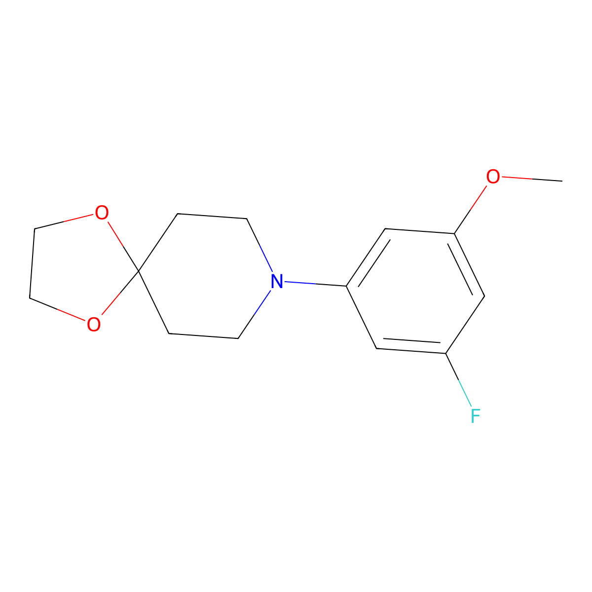 8-(3-Fluoro-5-methoxyphenyl)-1,4-dioxa-8-azaspiro[4.5]decane molecular structure, CAS 1960391-70-1