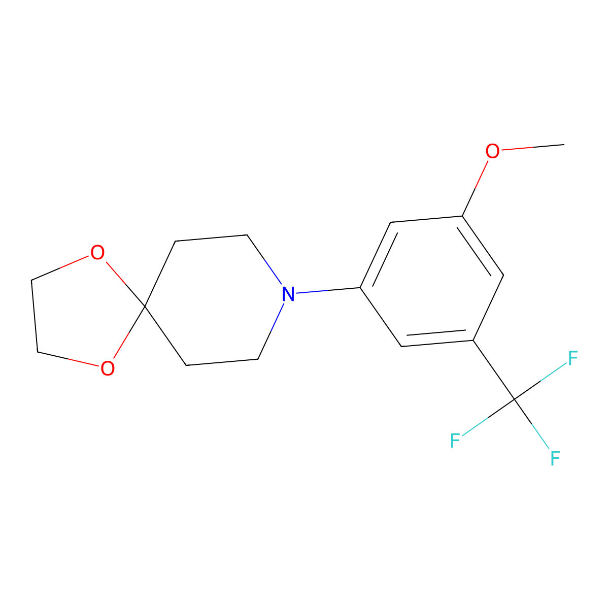 8-(3-Methoxy-5-(trifluoromethyl)phenyl)-1,4-dioxa-8-azaspiro[4.5]decane molecular structure, CAS 1960391-90-5