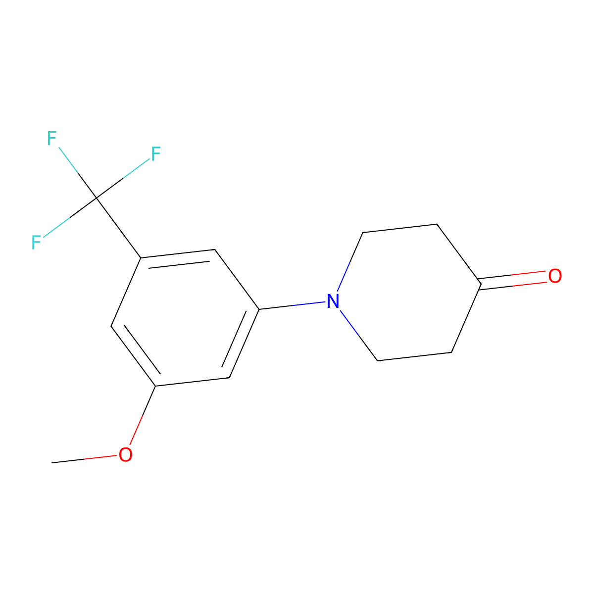 1-(3-Methoxy-5-(trifluoromethyl)phenyl)piperidin-4-one molecular structure, CAS 1960391-91-6