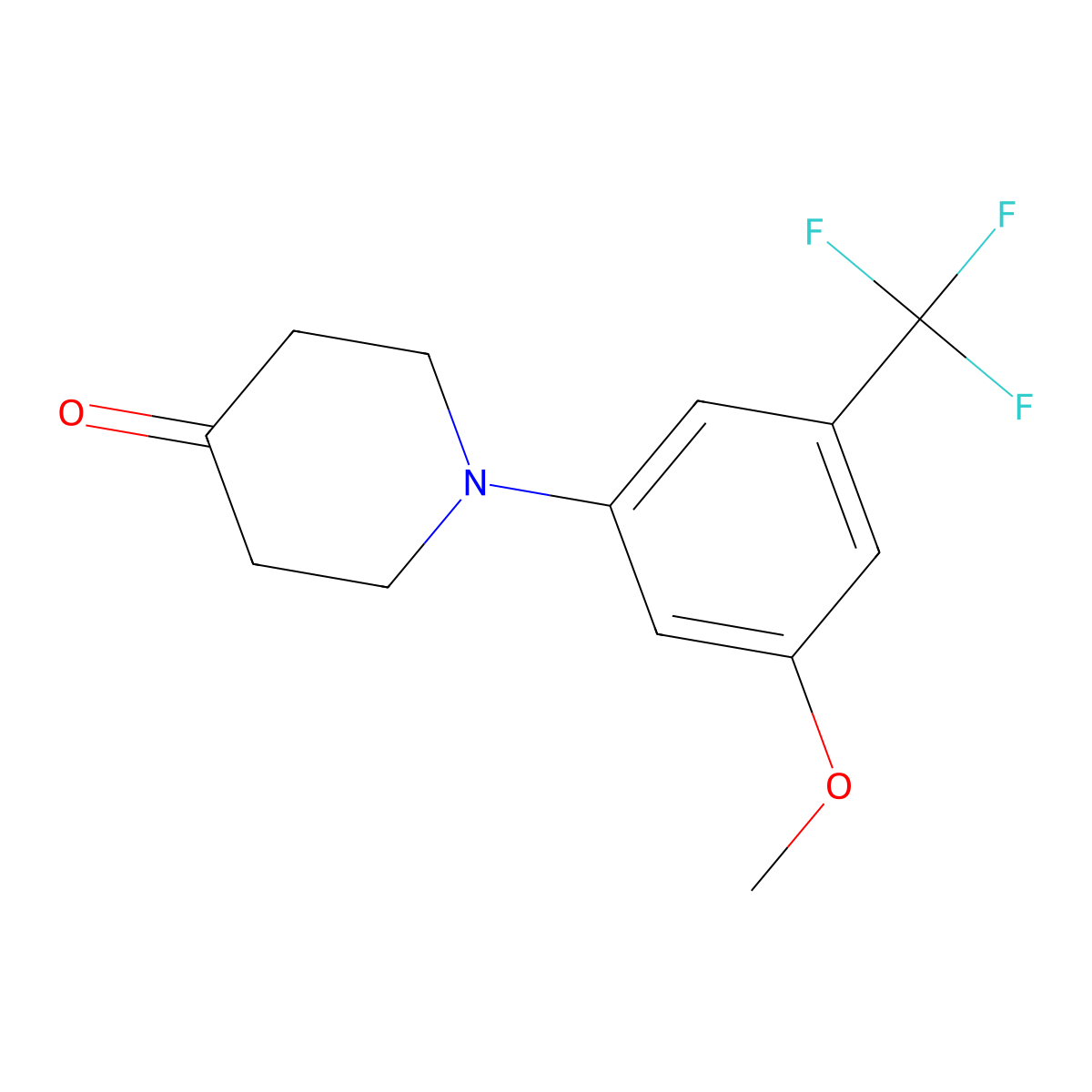 1-(3-Methoxy-5-(trifluoromethyl)phenyl)piperidin-4-one molecular structure, CAS 1960391-91-6