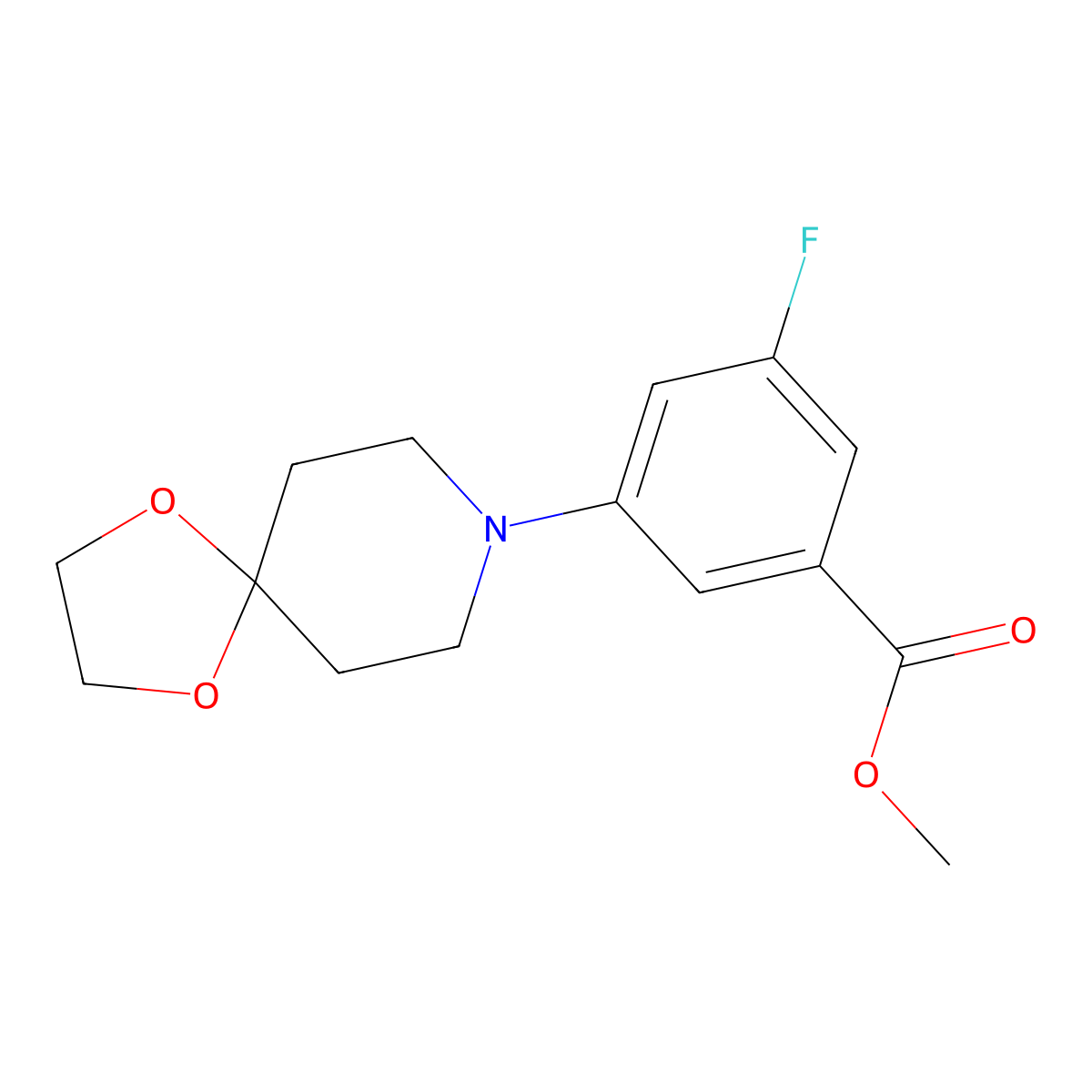 Methyl 3-fluoro-5-(1,4-dioxa-8-azaspiro[4.5]decan-8-YL)benzoate molecular structure, CAS 1960391-95-0