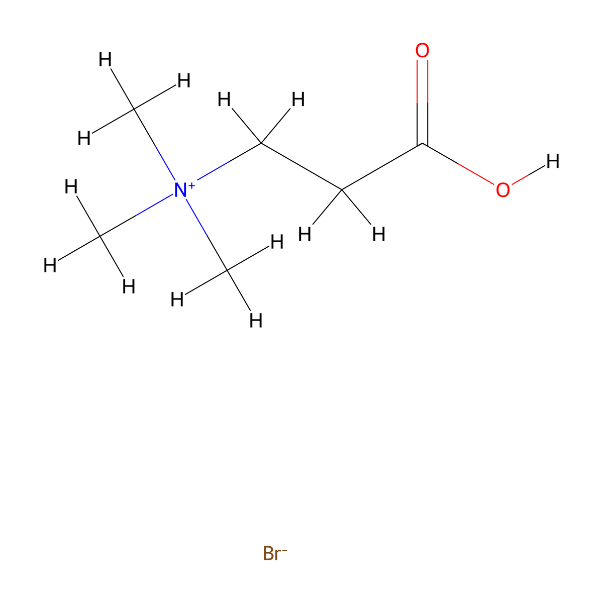 (2-Carboxyethyl)trimethylazanium bromide molecular structure, CAS 19604-99-0