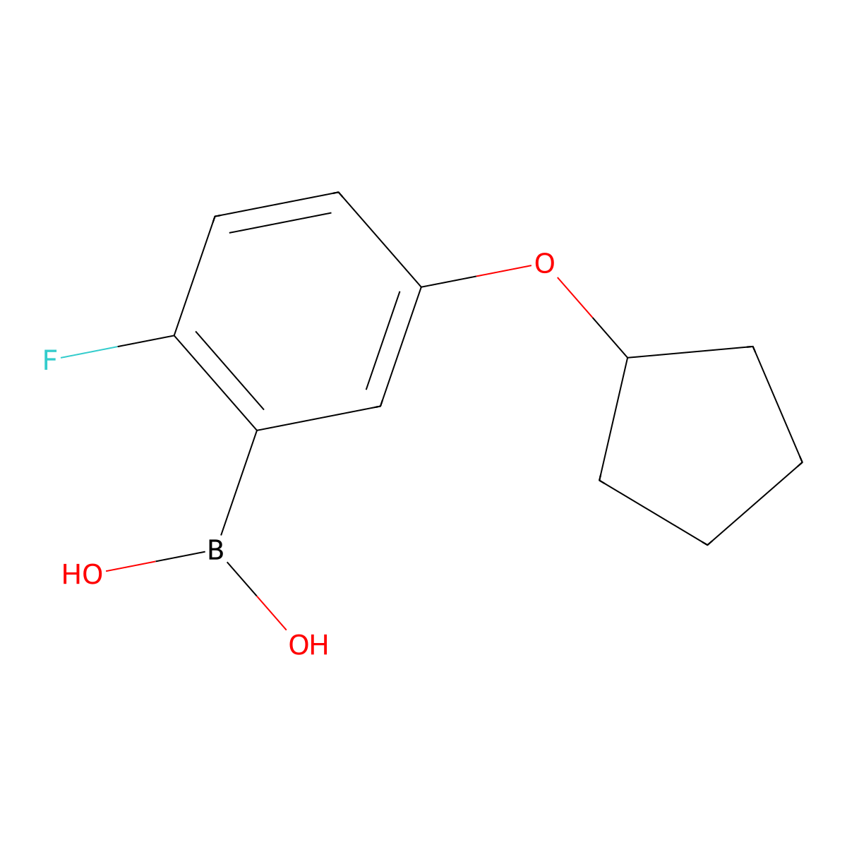 5-(Cyclopentyloxy)-2-fluorophenylboronic acid molecular structure, CAS 1960405-25-7