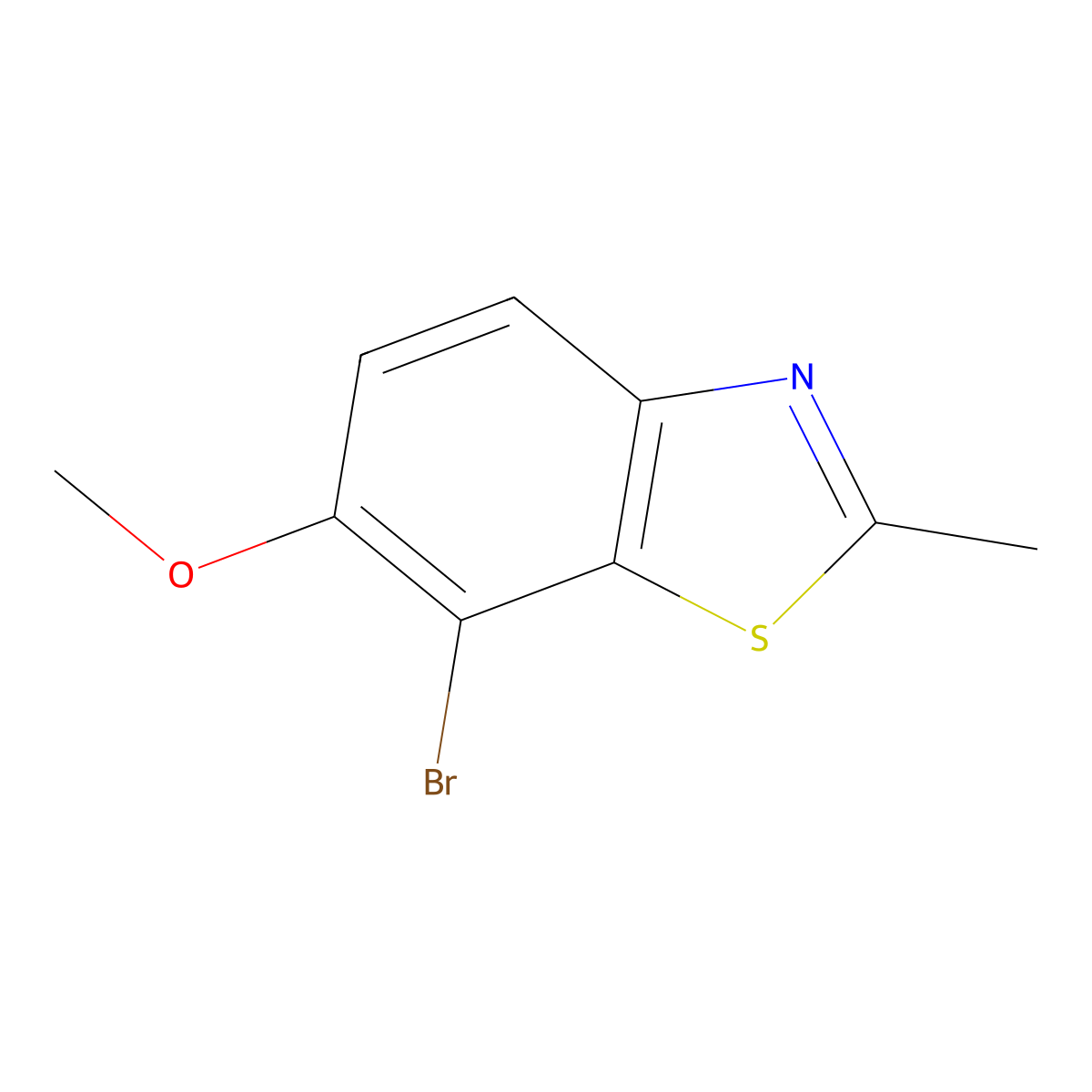7-Bromo-6-methoxy-2-methylbenzo[d]thiazole molecular structure, CAS 1960415-77-3