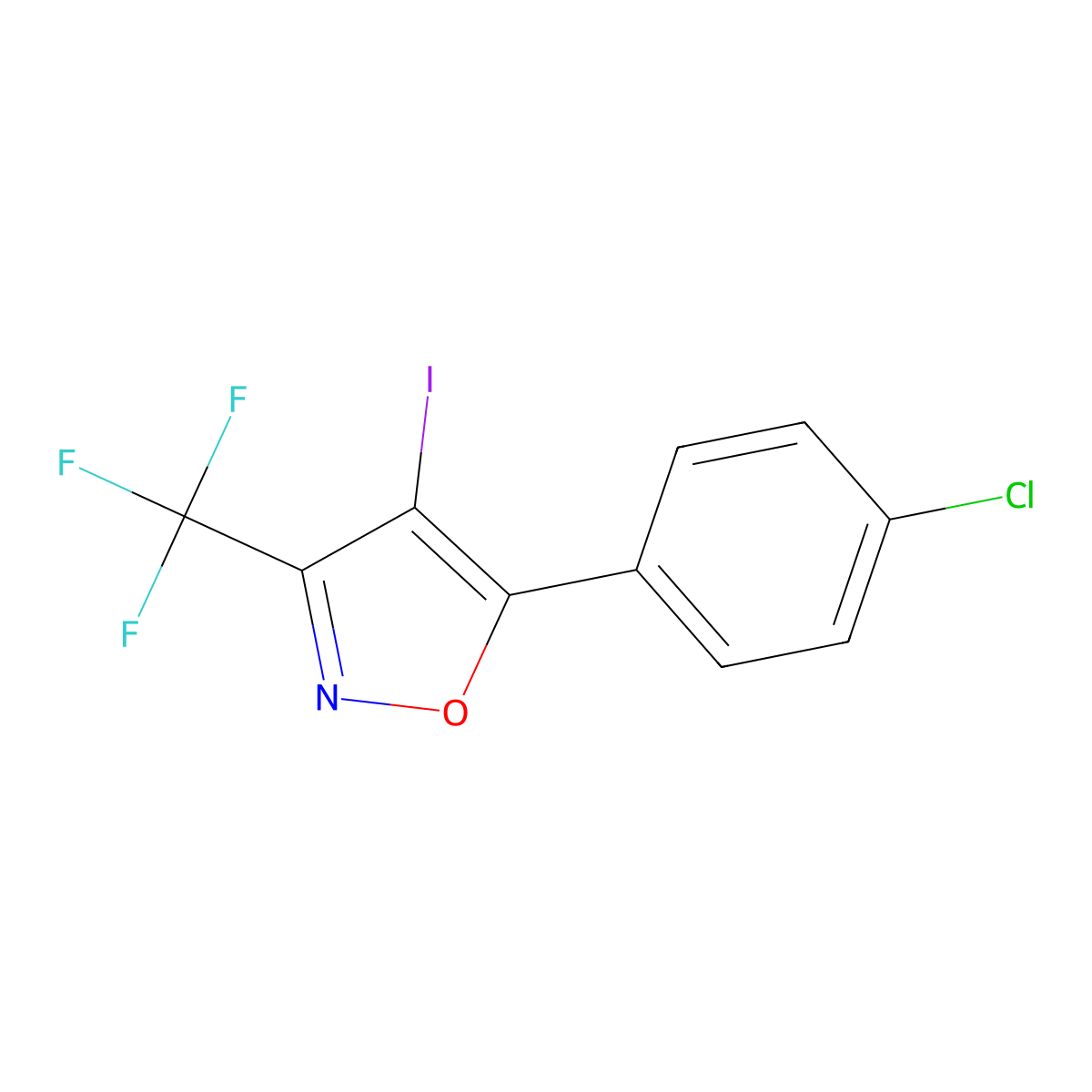 5-(4-Chlorophenyl)-4-iodo-3-(trifluoromethyl)isoxazole molecular structure, CAS 1960427-93-3