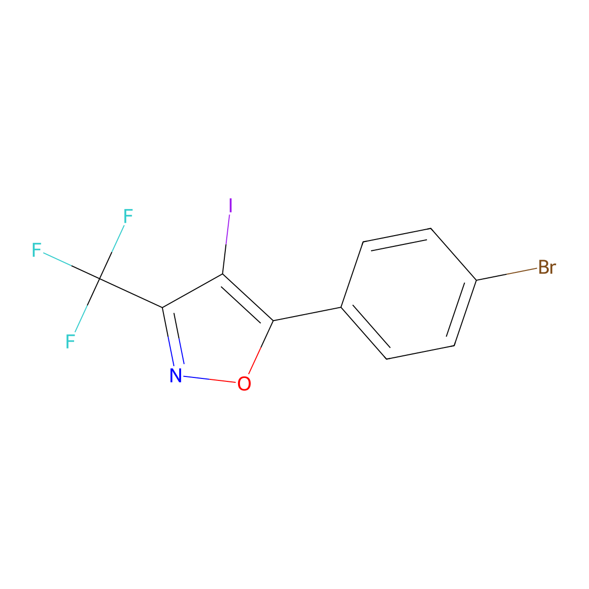 5-(4-Bromophenyl)-4-iodo-3-(trifluoromethyl)isoxazole molecular structure, CAS 1960427-94-4