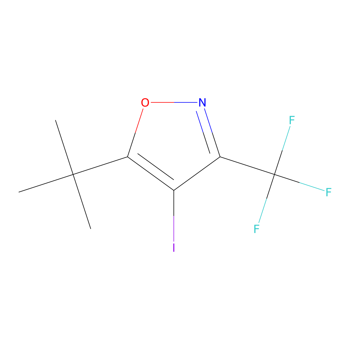 5-(Tert-butyl)-4-iodo-3-(trifluoromethyl)isoxazole molecular structure, CAS 1960427-99-9