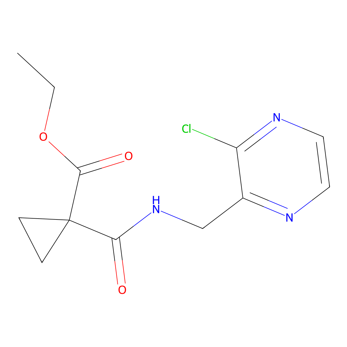 Ethyl 1-((3-chloropyrazin-2-yl)methylcarbamoyl)cyclopropanecarboxylate molecular structure, CAS 1960487-22-2