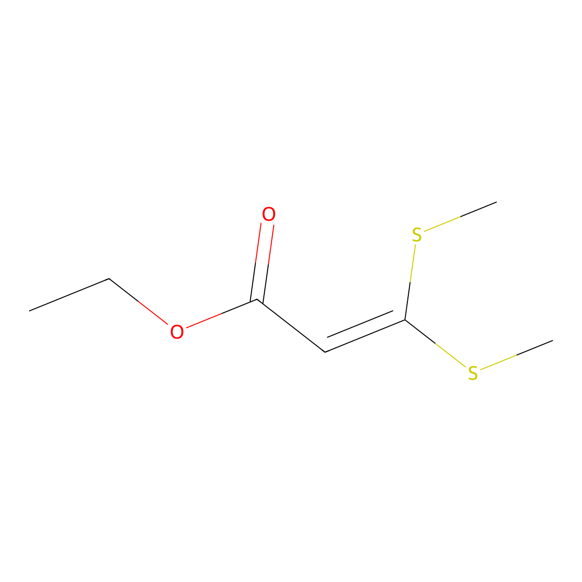 Ethyl 3,3-bis(methylsulfanyl)prop-2-enoate molecular structure, CAS 19606-92-9
