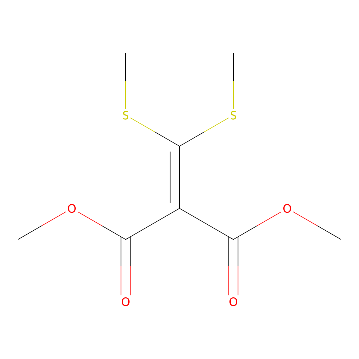 Dimethyl 2-(bis(methylthio)methylene)malonate molecular structure, CAS 19607-08-0