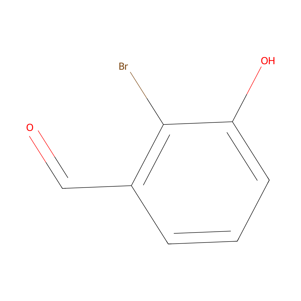 2-Bromo-3-hydroxybenzaldehyde molecular structure, CAS 196081-71-7