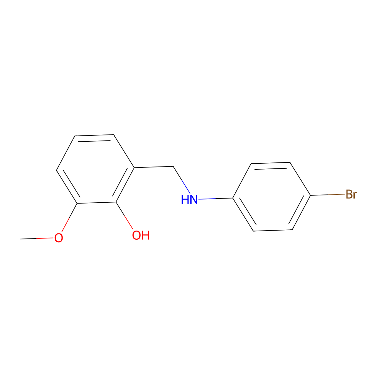 2-{[(4-Bromophenyl)amino]methyl}-6-methoxyphenol molecular structure, CAS 196081-75-1