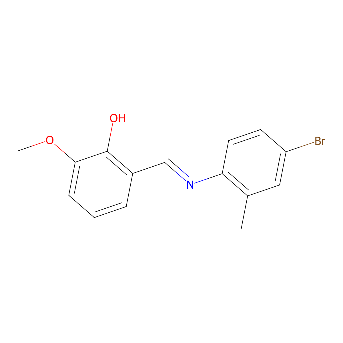 2-{(E)-[(4-bromo-2-methylphenyl)imino]methyl}-6-methoxyphenol molecular structure, CAS 196081-76-2