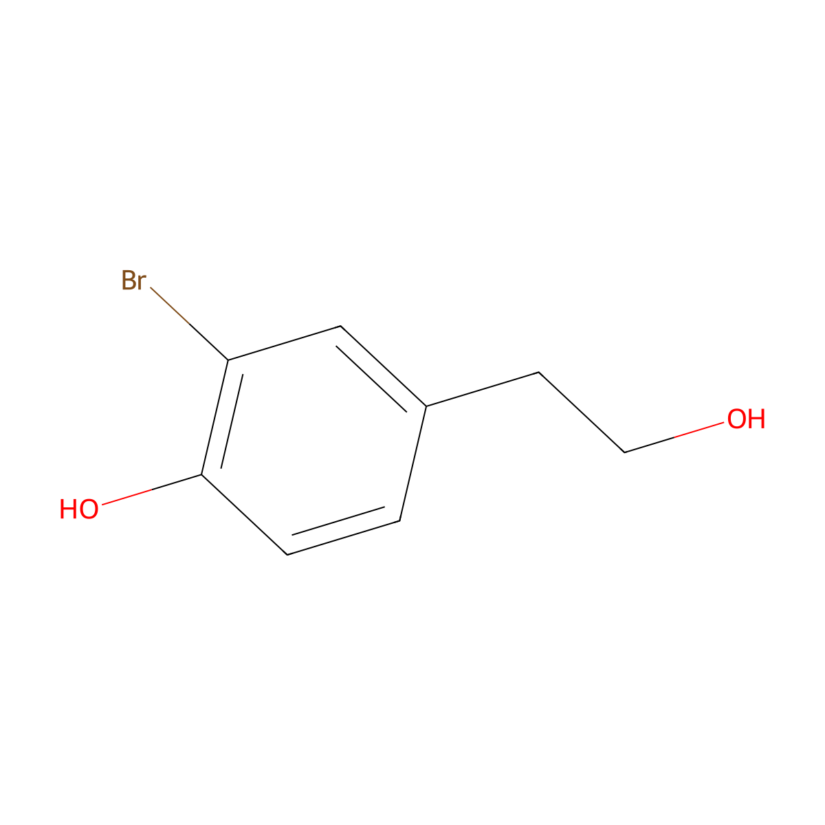 2-Bromo-4-(2-hydroxyethyl)phenol molecular structure, CAS 196081-78-4