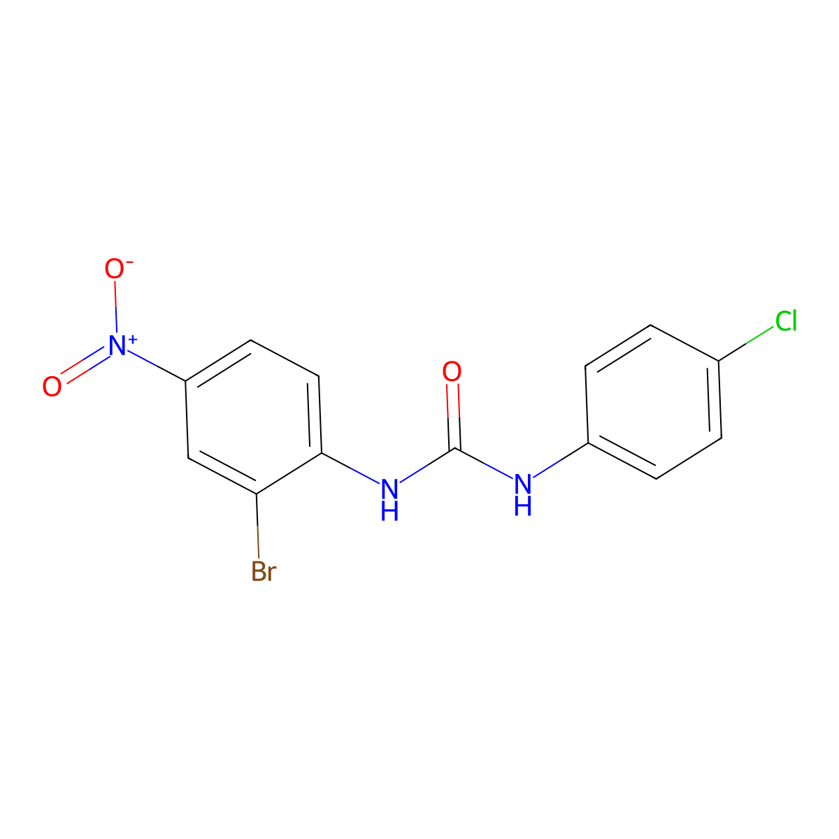1-(2-Bromo-4-nitrophenyl)-3-(4-chlorophenyl)urea molecular structure, CAS 196082-60-7