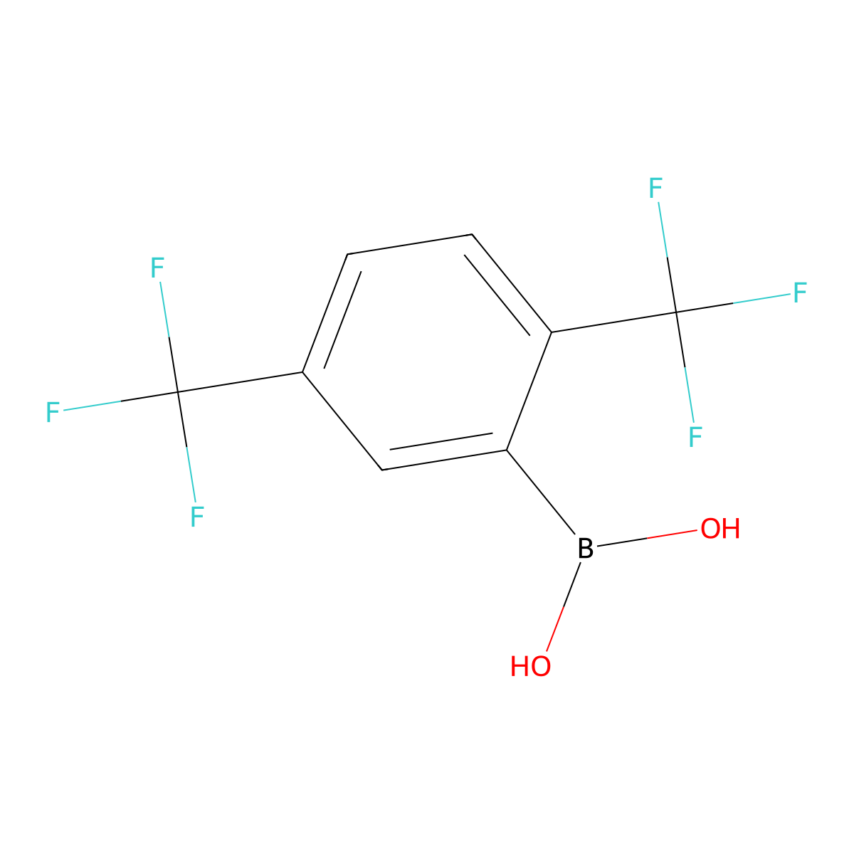 2,5-Bis(trifluoromethyl)benzeneboronic acid molecular structure, CAS 196083-18-8