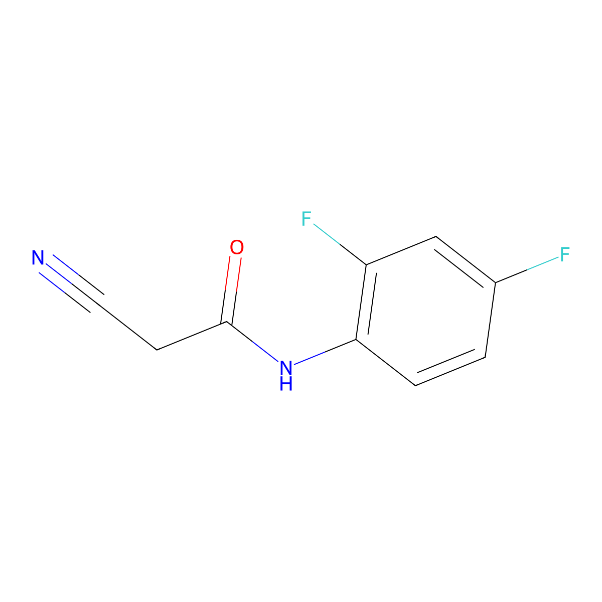 2-cyano-N-(2,4-difluorophenyl)acetamide molecular structure, CAS 1961-38-2