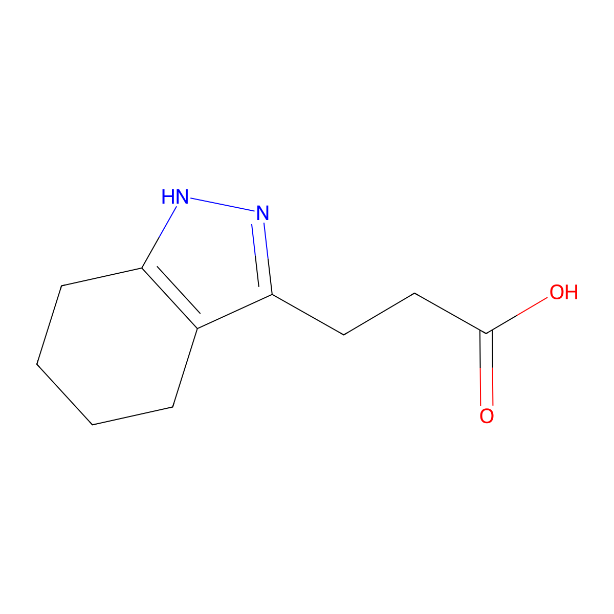 3-(4,5,6,7-tetrahydro-2H-indazol-3-yl)propanoic acid molecular structure, CAS 196100-86-4